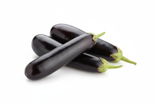 brinjal eggplant growing fresh purple vegetable kitchen garden india