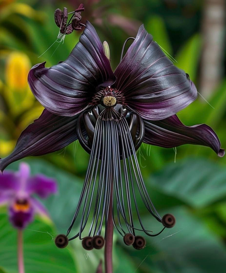 bat lily tacca chantrieri black flower exotic plant India