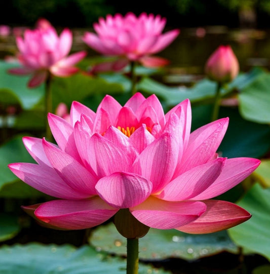 Sacred Pink Lotus Flower Tubers (Kamal) | Premium Water Lotus for Pond & Container Gardening Pack Of 2 Tubers