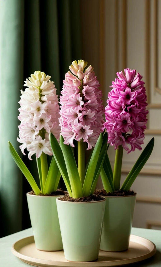 Imported Hyacinth Flower Bulbs Pack of 5 | Fragrant Spring Blooming Bulbs | Assorted Colors |