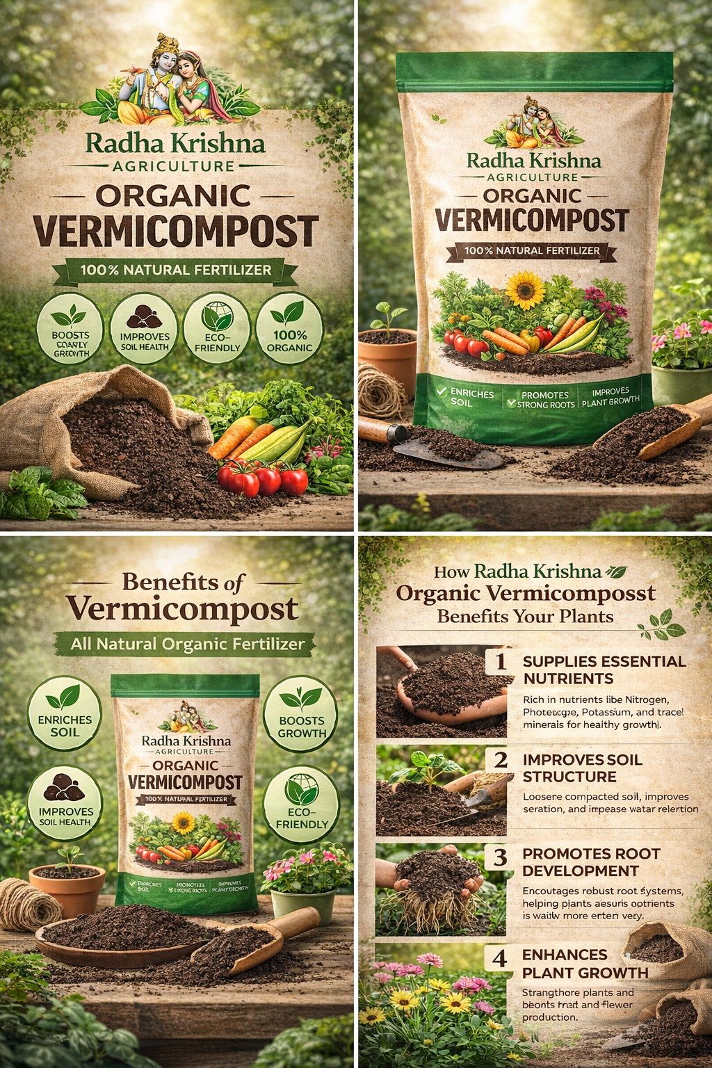 organic vermicompost mixed with soil for plant growth